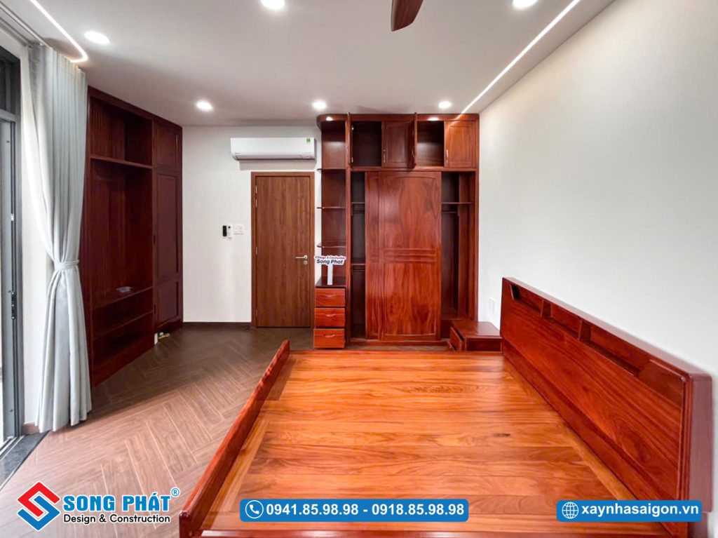 Không gian phòng ngủ yên tĩnh, phù hợp cho sinh hoạt riêng tư.
