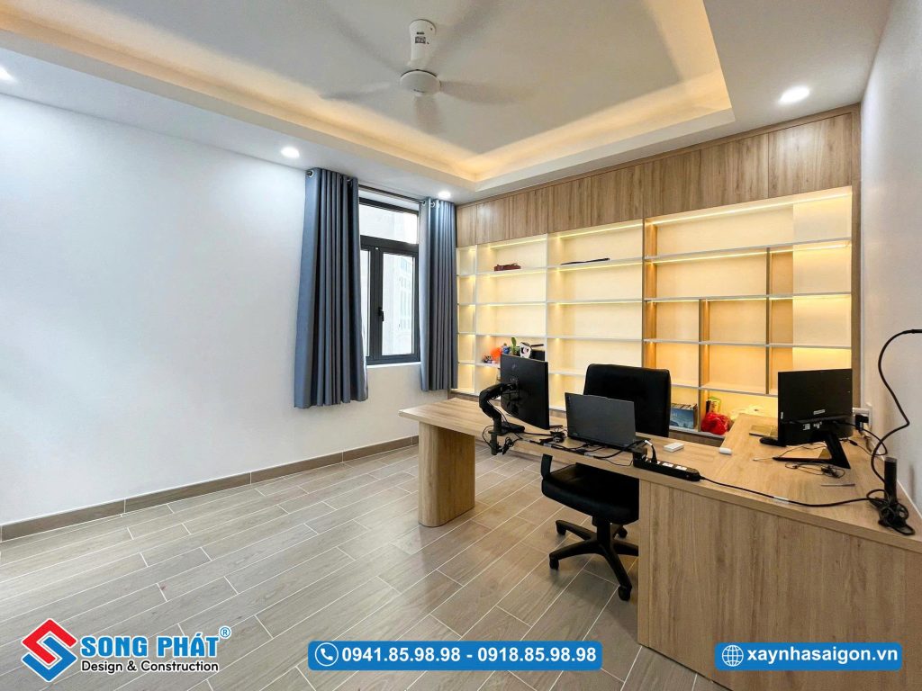 Thiết kế phòng làm việc ưu tiên sự đơn giản và hiệu quả.