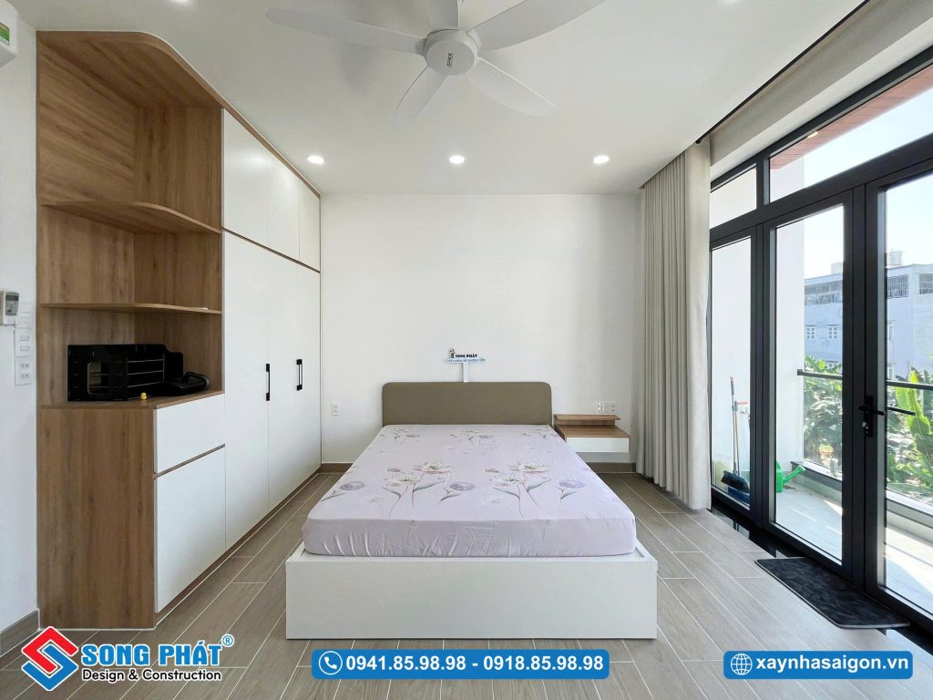 Không gian phòng ngủ tạo cảm giác thoải mái khi sử dụng.