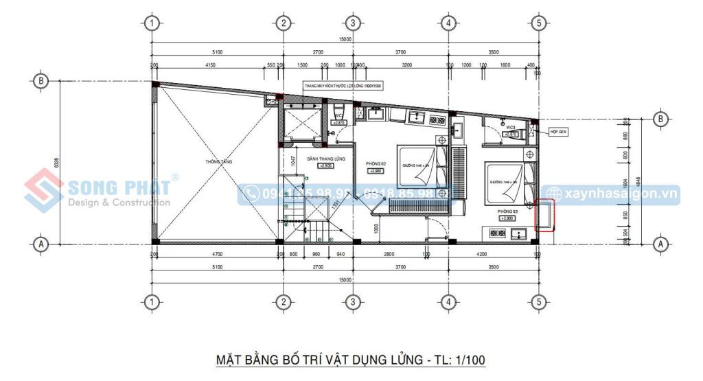 Mặt bằng bố trí vật dụng tầng lửng