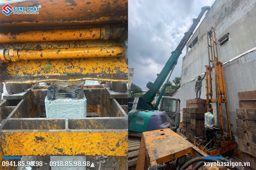 15/08 Thi công ép cọc tải