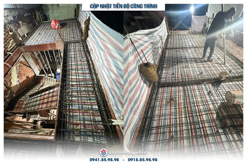 30/08 Hoàn thiện đi thép sàn lầu 3
