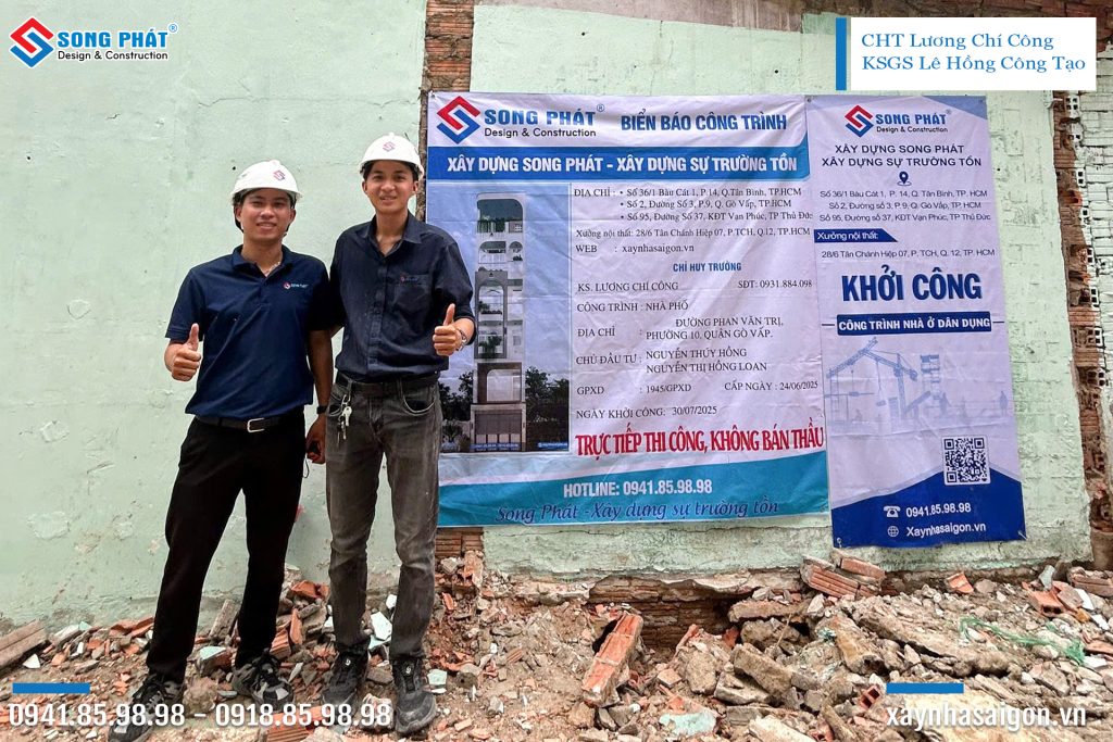 Đội ngũ Song Phát trong buổi khởi công công trình 