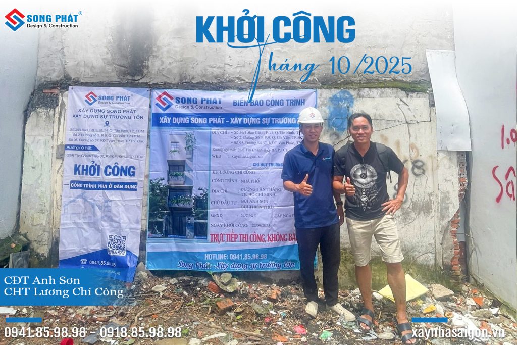Đại diện Song Phát cùng CĐT Anh Sơn trong buổi khởi công