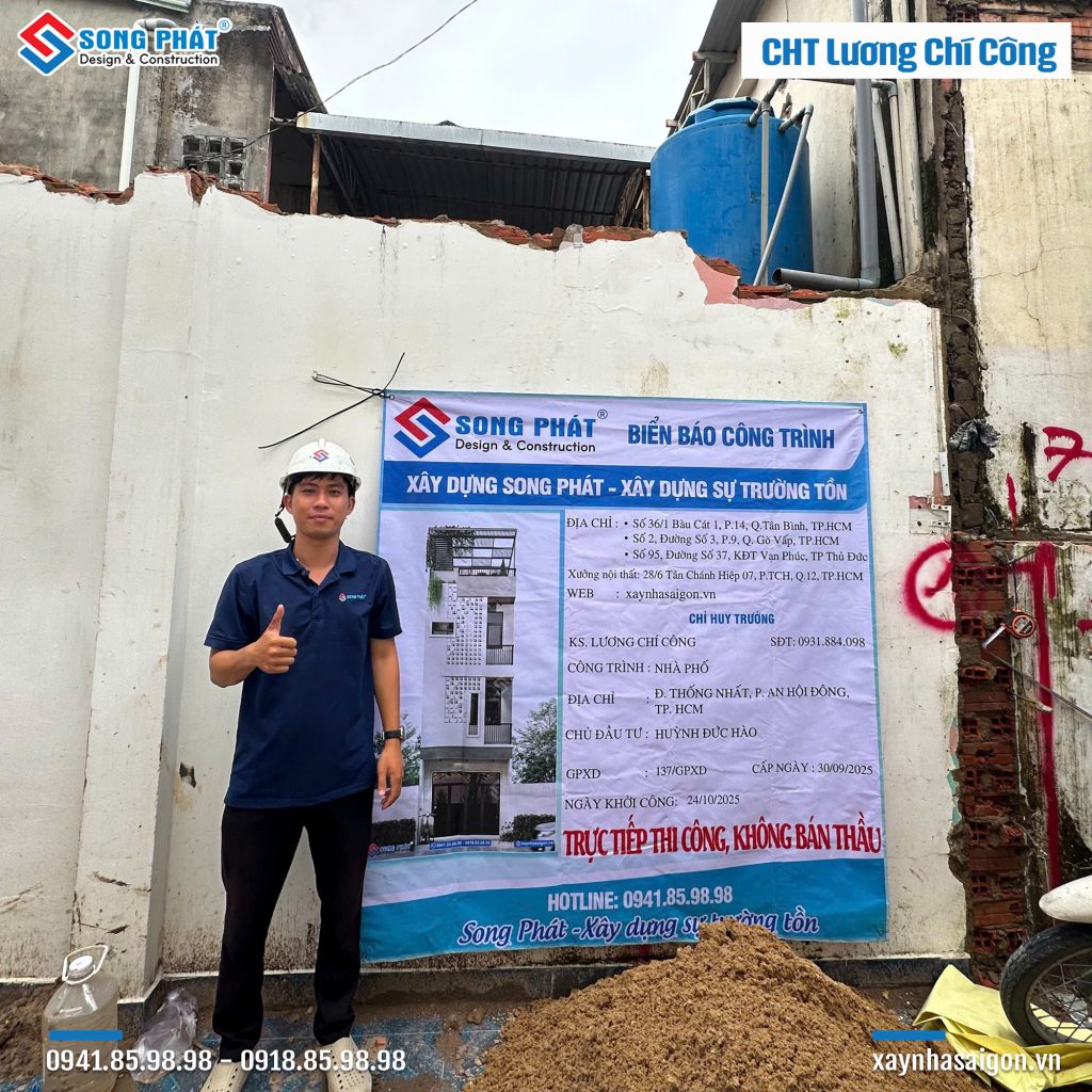 CHT Lương Chí Công trong buổi khởi công công trình