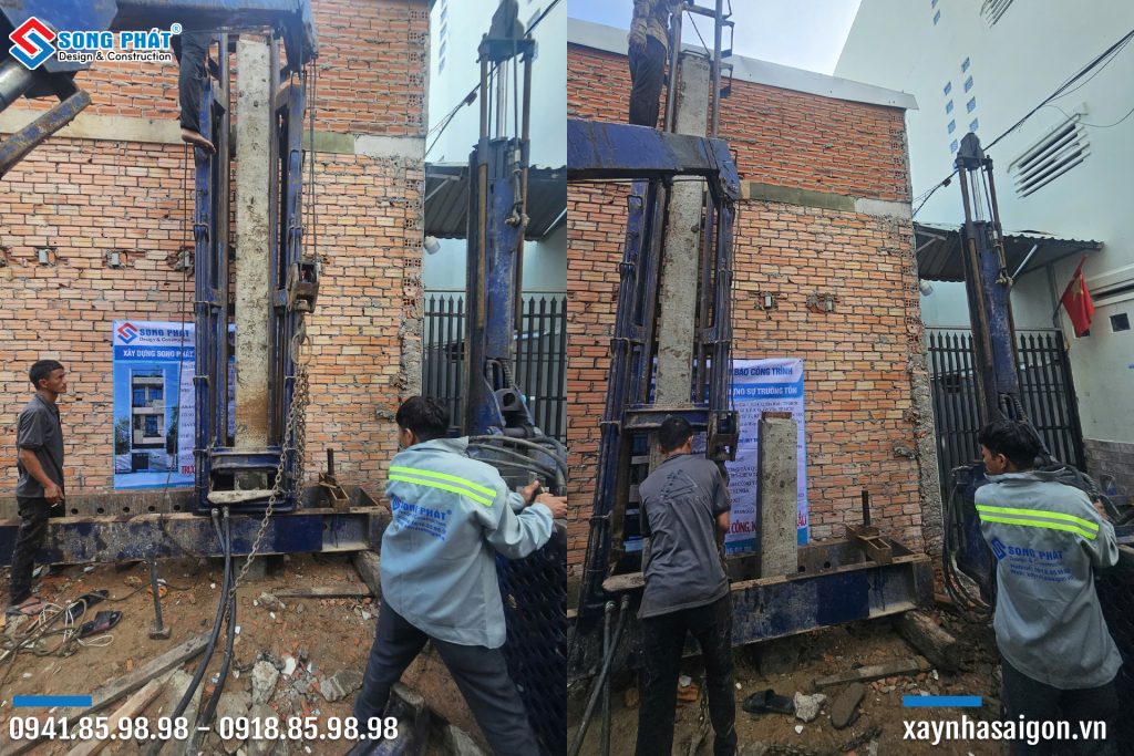 12/09 Thi công ép cọc cho toàn bộ công trình