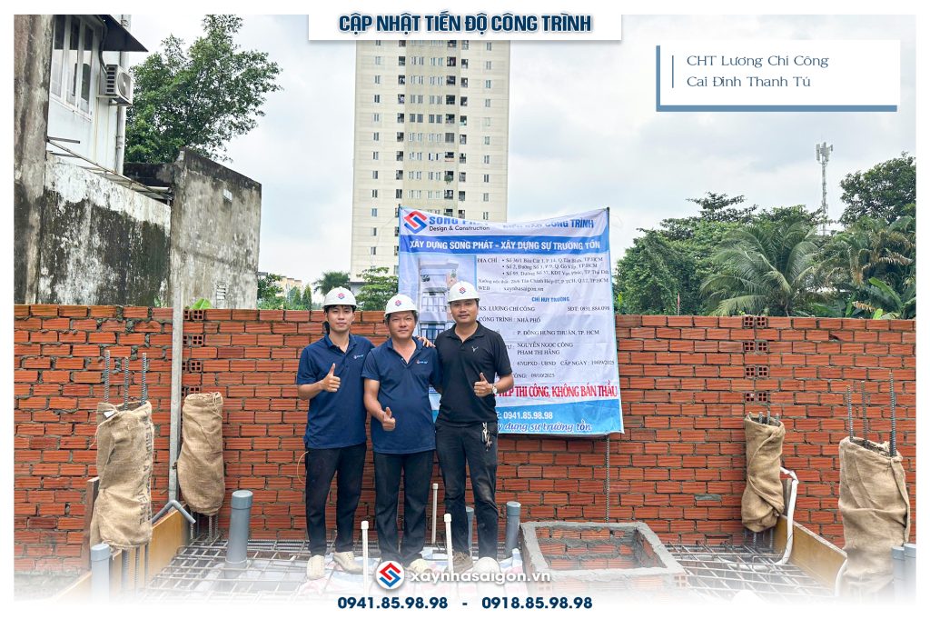 Đội ngũ Song Phát giám sát, nghiệm thu thép sàn và quá trình đổ bê tông