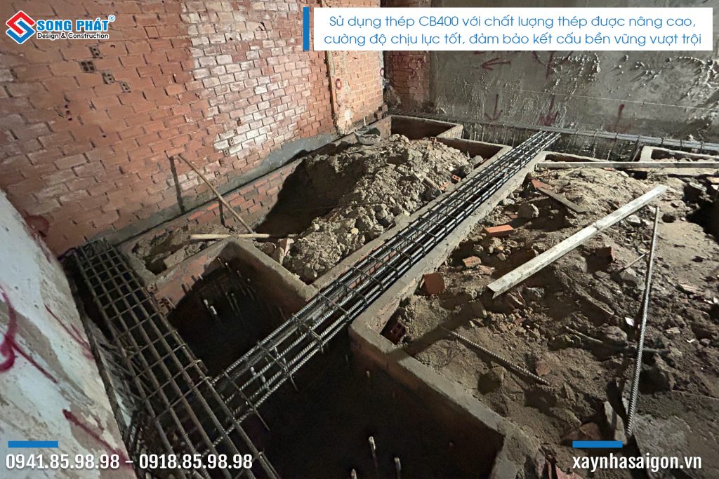 25/10 Triển khai đi thép giằng móng 