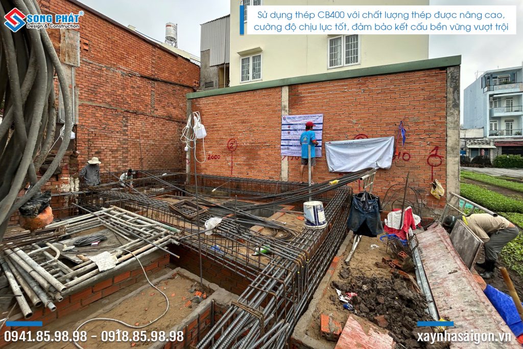 22/10 Tiến hành đi thép giằng móng 