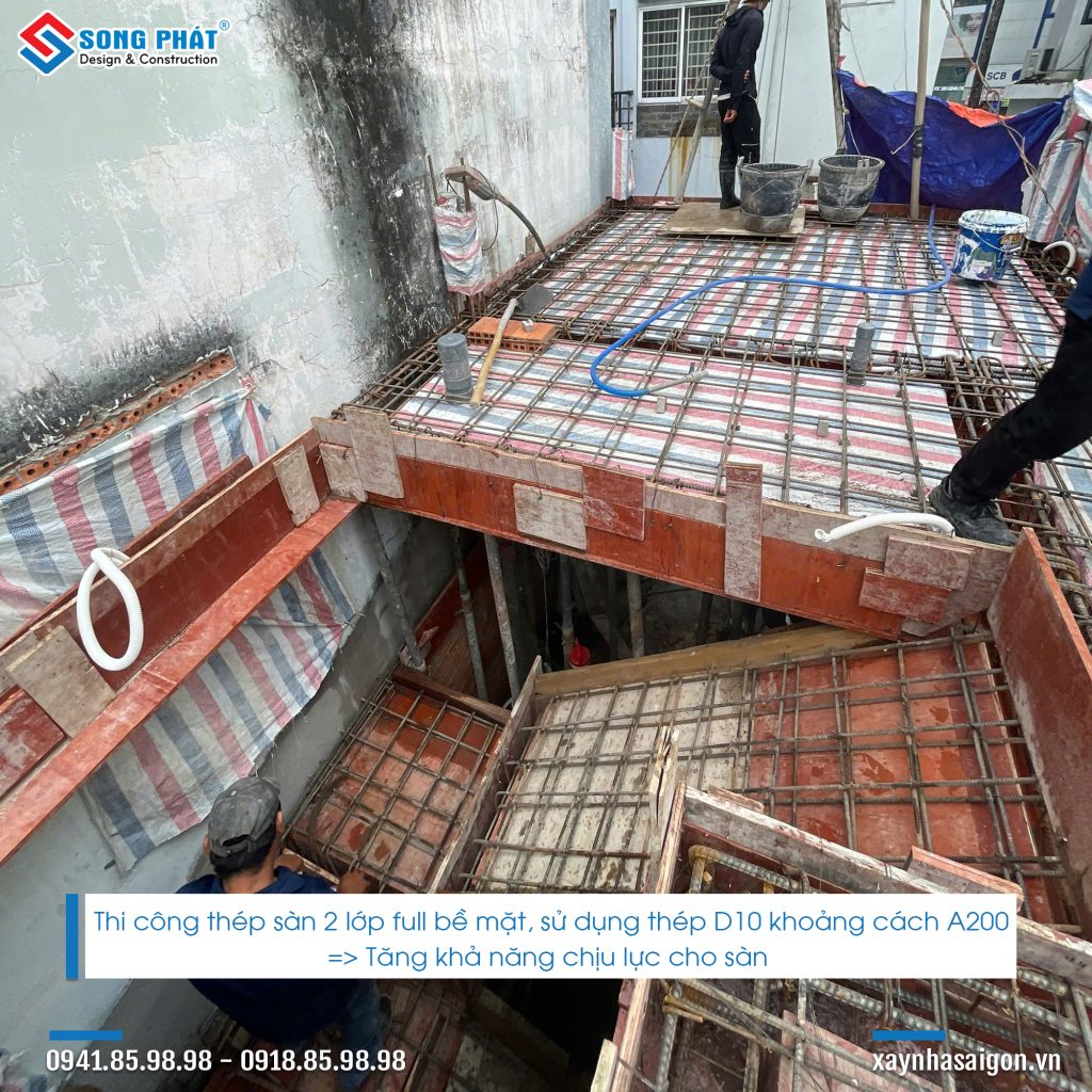 28/09 Hoàn thiện đi thép sàn lầu 2