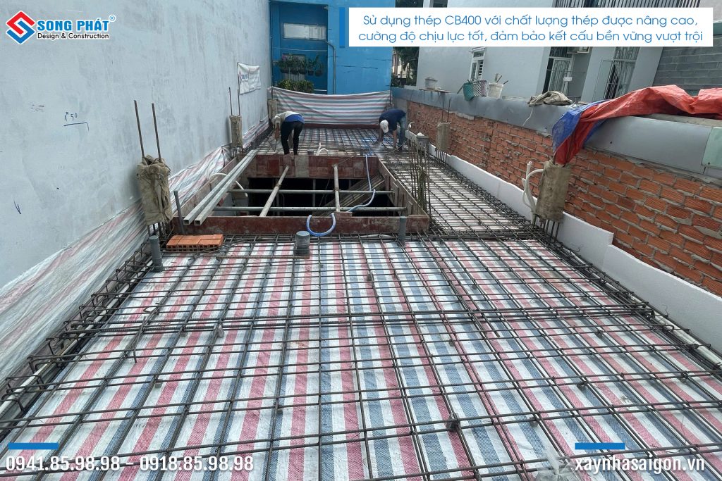 08/10 Hoàn thành đi thép sàn lầu 2