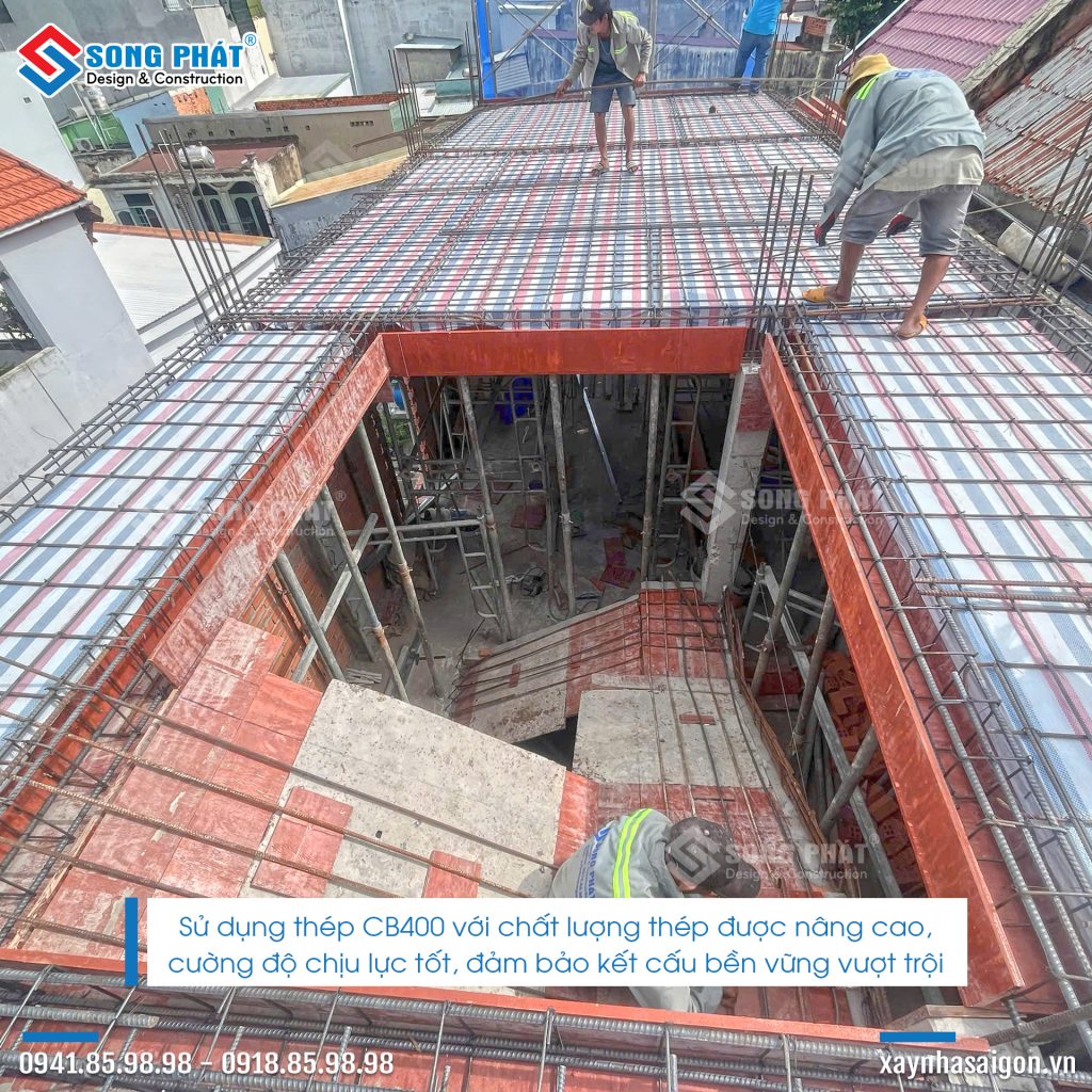 06/08 Hoàn thành đi thép sàn sân thượng 