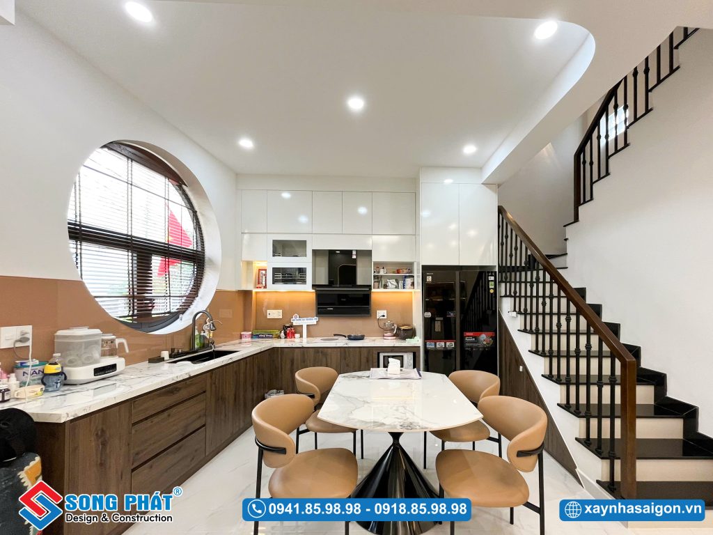 Thiết kế bếp chữ L tiện nghi