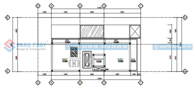Mặt bằng bố trí vật dụng tầng mái 