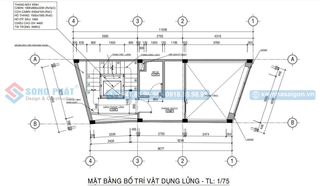 Mặt bằng bố trí vật dụng tầng lửng