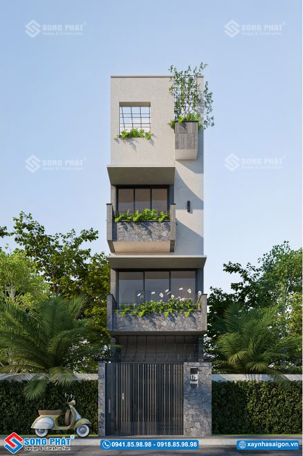 Thiết kế nhà phố 4 tầng 4x15m hiện đại với thiết kế tinh gọn, tạo nên điểm nhấn nổi bật giữa phố thị.