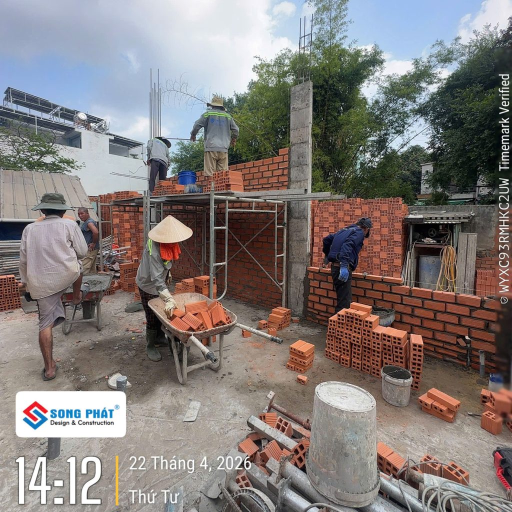 22/04 Xây tường bao tầng trệt