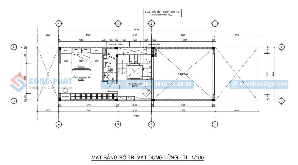 Mặt bằng bố trí vật dụng tầng lửng