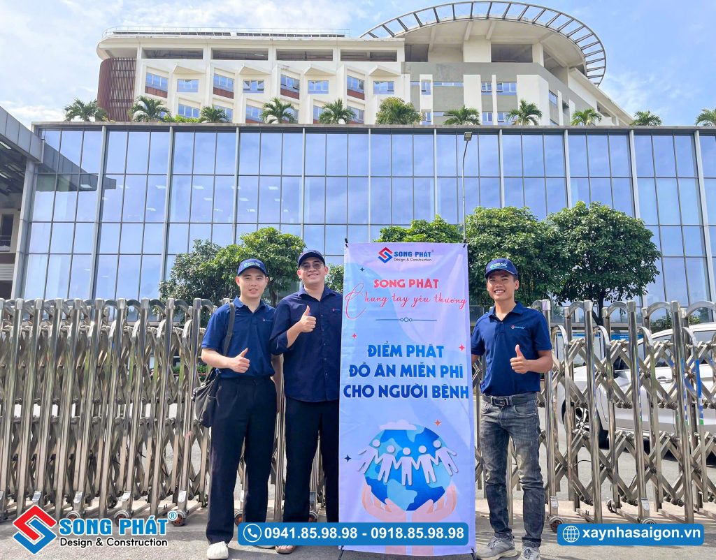 Điểm trao quà tại bệnh viện Ung Bướu đã sẵn sàng