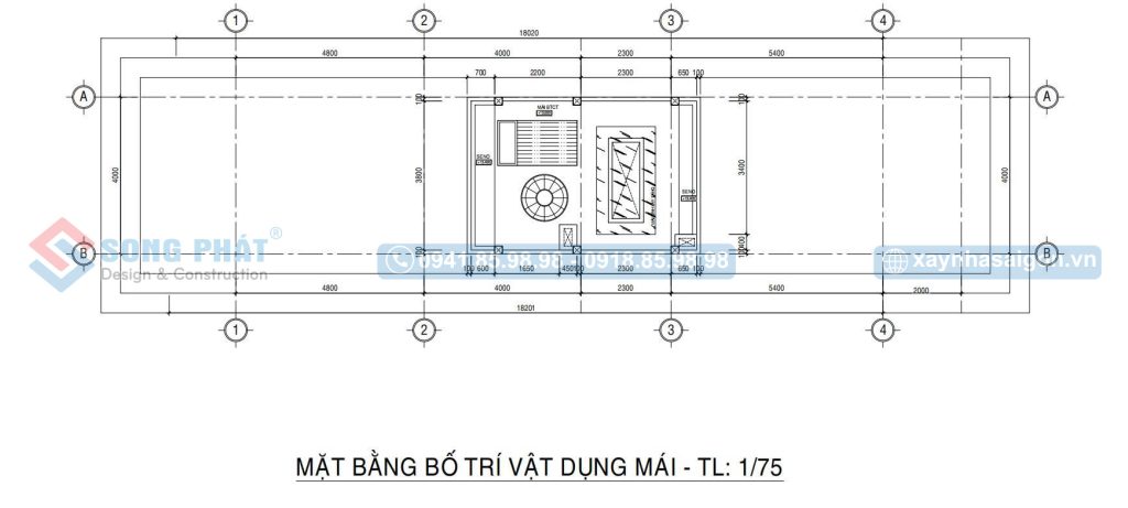 Mặt bằng bố trí vật dụng mái