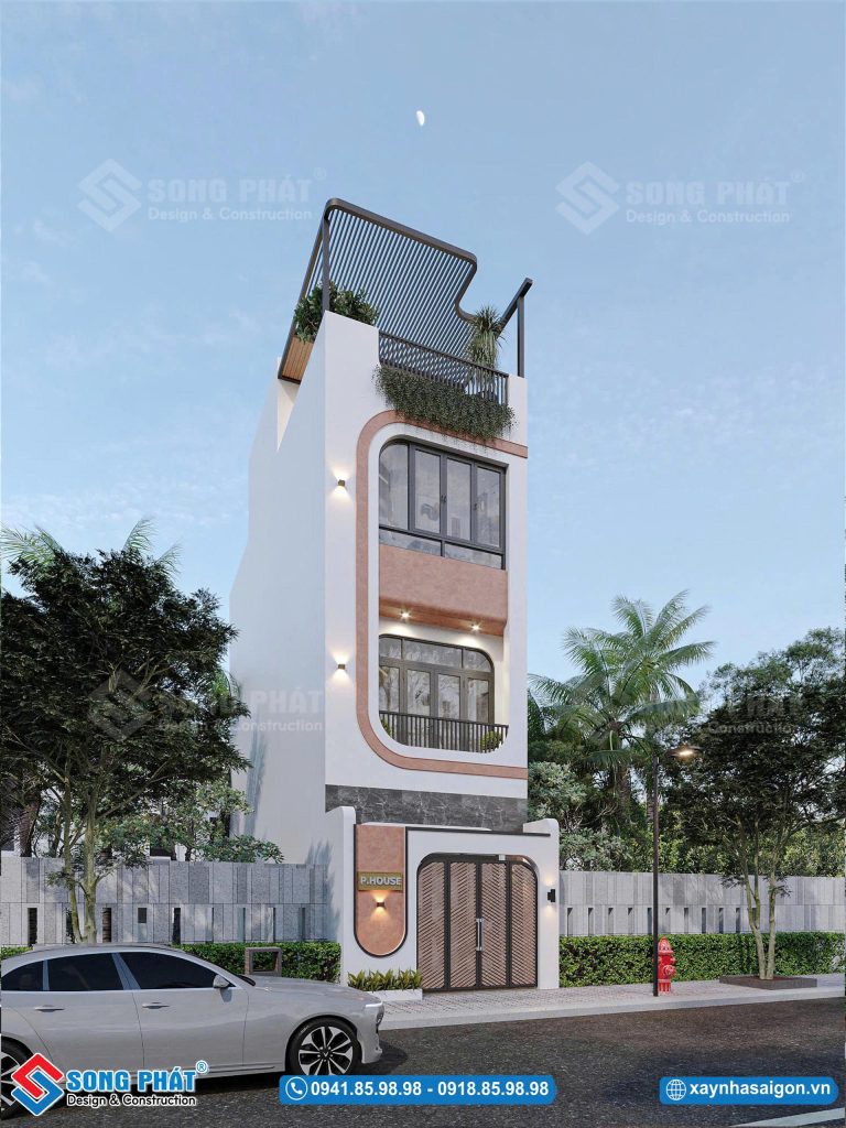 Góc nghiêng nhẹ phô diễn nét cân đối và sự hài hòa trong từng đường nét kiến trúc.