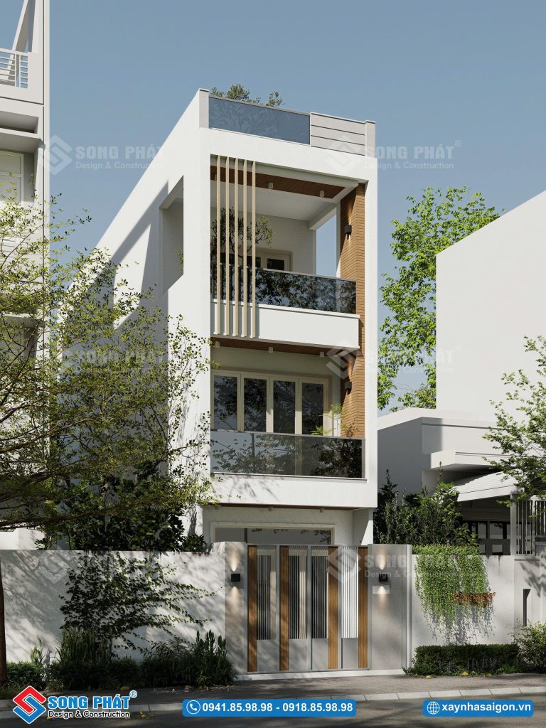 Nét riêng tinh tế của mặt tiền nhà phố 3 tầng 82m2