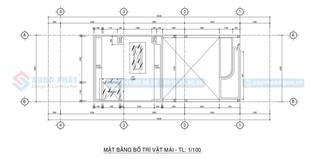 Mặt bằng bố trí vật dụng mái
