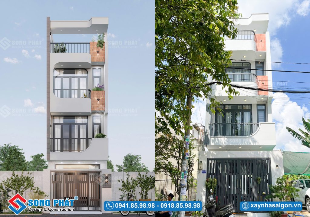 Mặt tiền nhà anh Công hoàn thiện giống phối cảnh