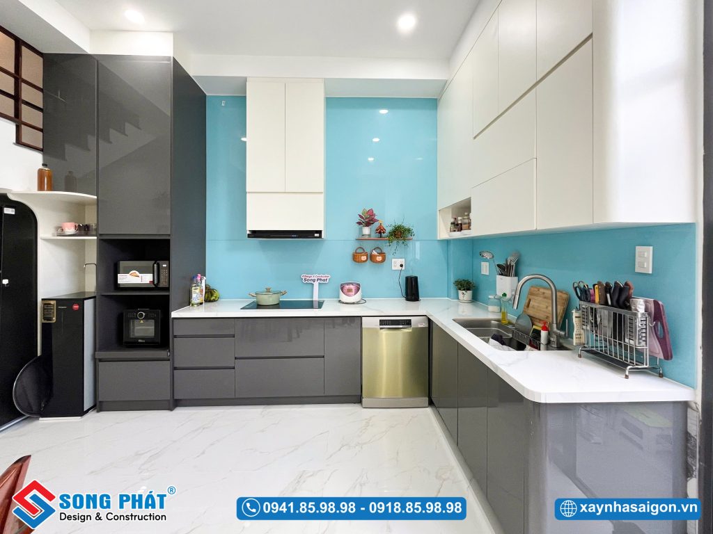 Khu vực bếp ăn sắp xếp linh hoạt, thuận tiện sử dụng