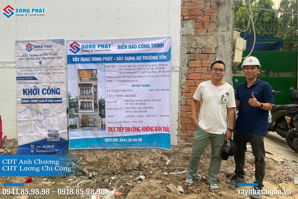 20/01 CĐT anh Chương và CHT Lương Chí Công trong buổi khởi công