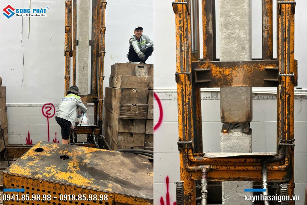22/01 Thi công ép cọc tải
