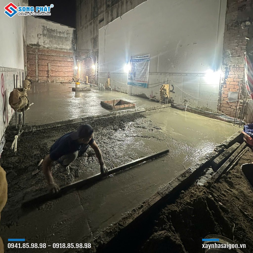 Hoàn thiện đổ bê tông móng – sàn trệt