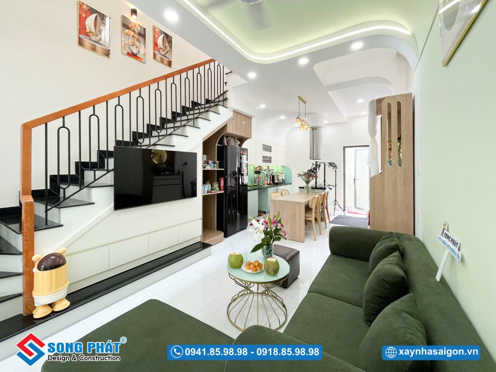 Không gian phù hợp cho cả tiếp khách lẫn sinh hoạt chung.