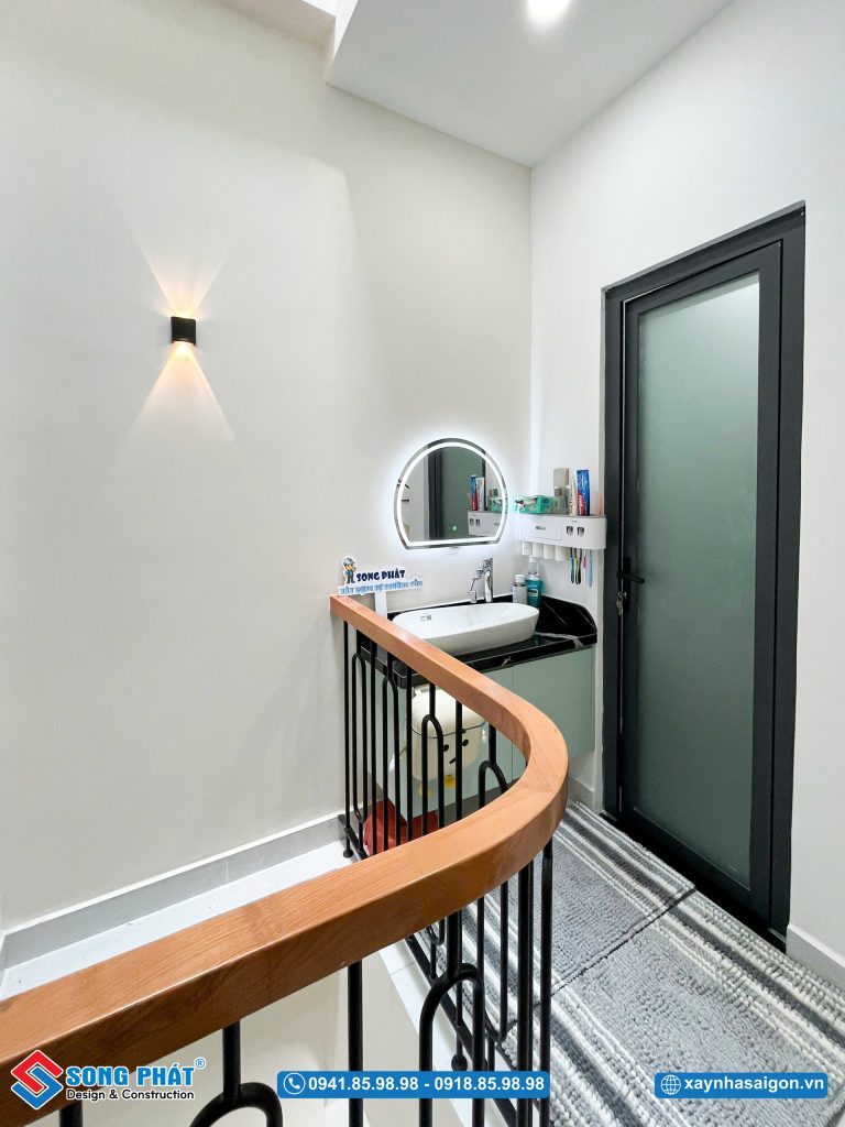 Lavabo bố trí tại sảnh thang tiện lợi cho sinh hoạt hằng ngày