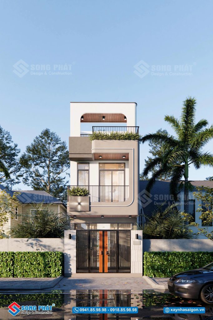 Mạng trọn nét tinh gọn vào thiết kế ngoại thất nhà 3 tầng 4x15m5
