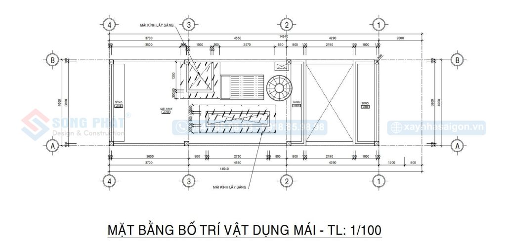 Mặt bằng bố trí vật dụng mái