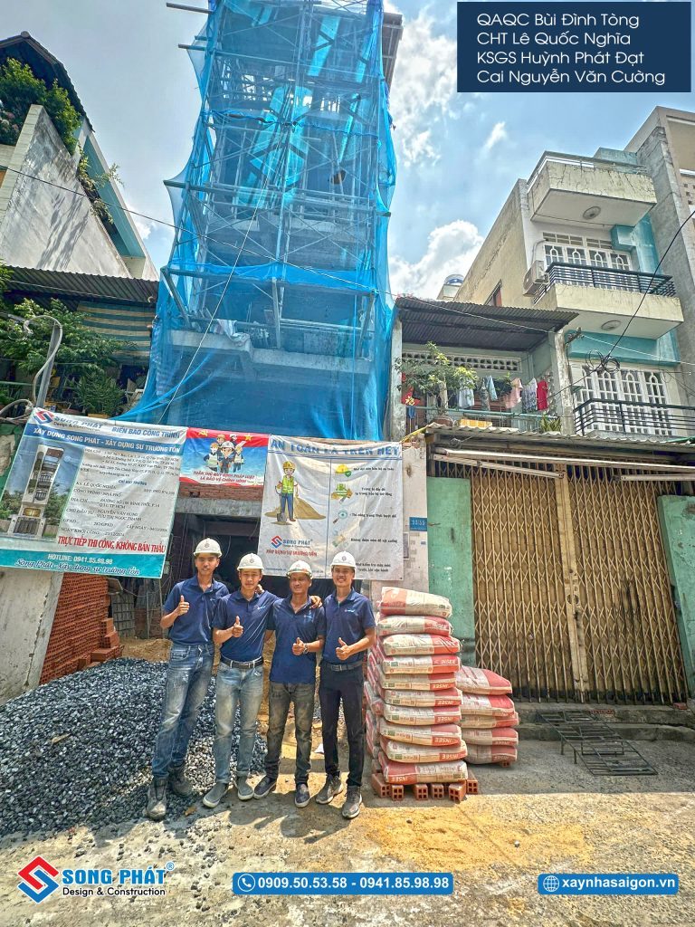 Đội ngũ Song Phát nghiệm thu thép sàn, giám sát quá trình đổ bê tông