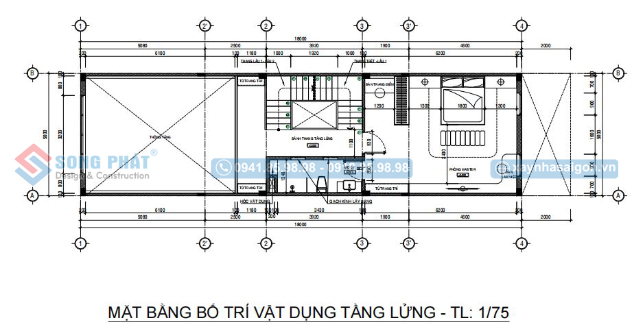 Mặt bằng bố trí vật dụng tầng lửng