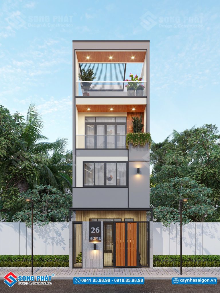 Thiết kế tinh gọn cho nhà phố 4 tầng 5x18m5