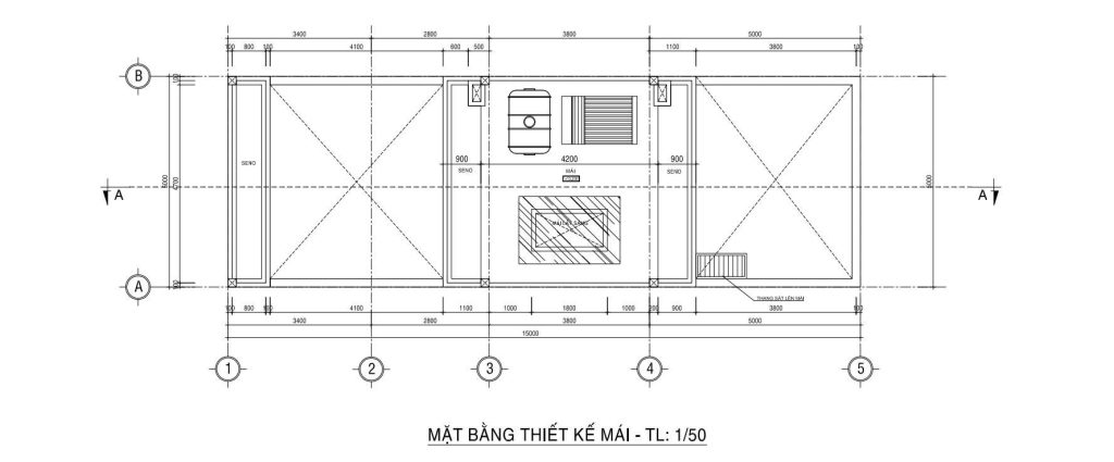 Mặt bằng bố trí vật dụng mái