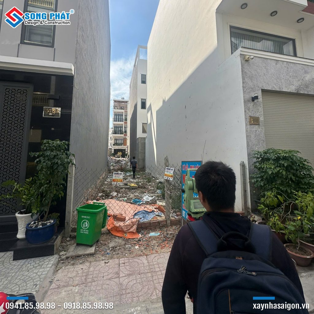 Tiến hành định vị công trình