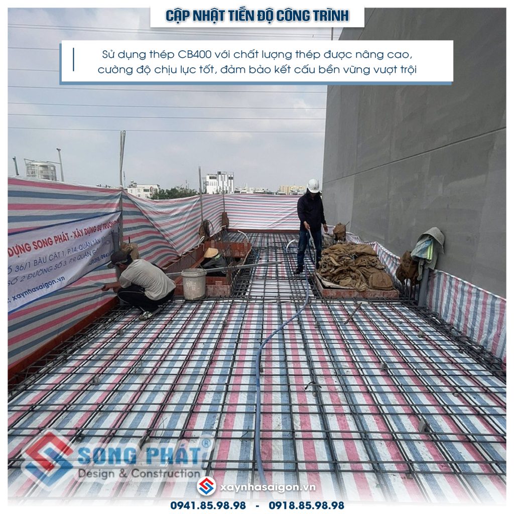 25/04 Hoàn thiện đi thép sàn lầu 1 