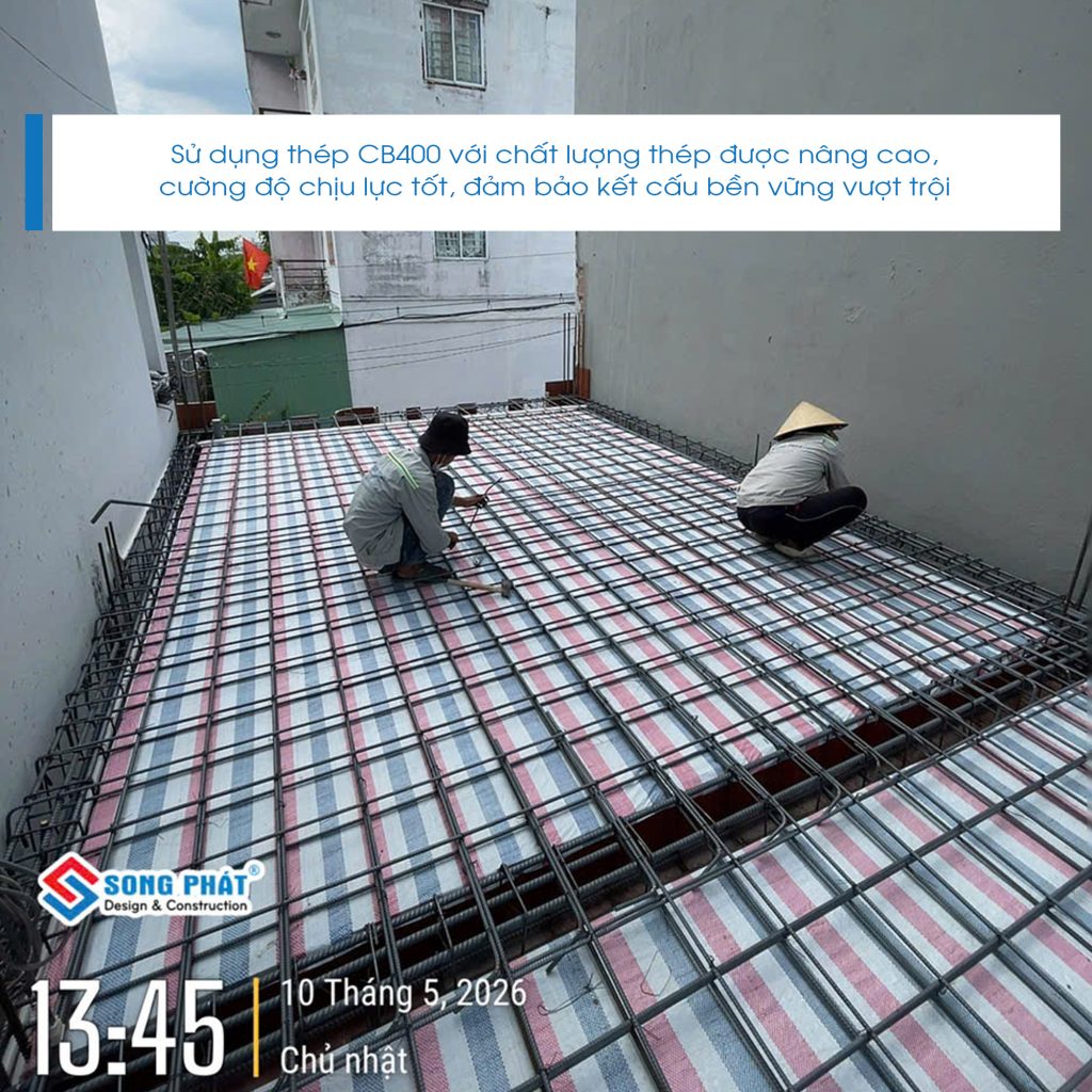 10/05 Hoàn thiện đi thép sàn lầu 1 