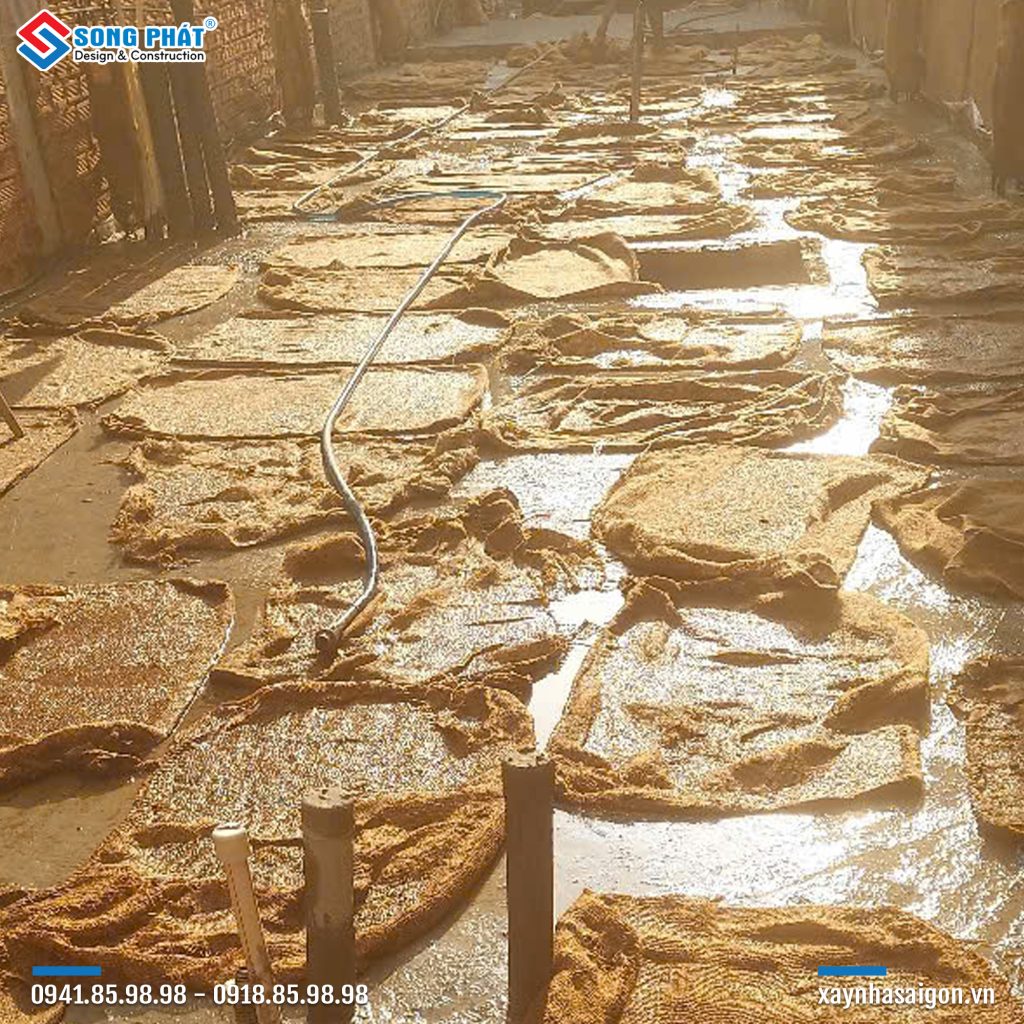 Bao che tưới ẩm bảo dưỡng bê tông sàn