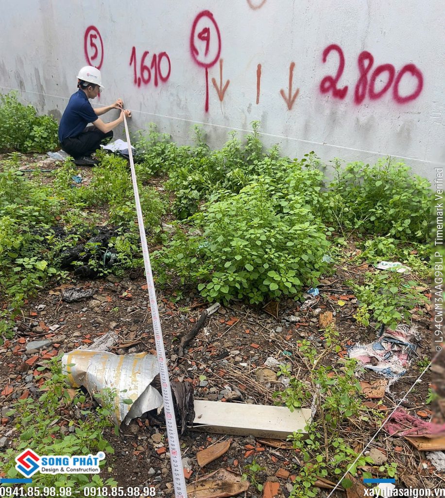 06/08 kỹ sư Song Phát định vị công trình.