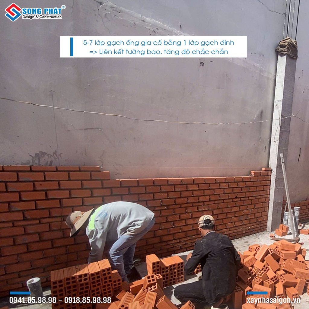 15/07 xây tường bao tầng trệt.