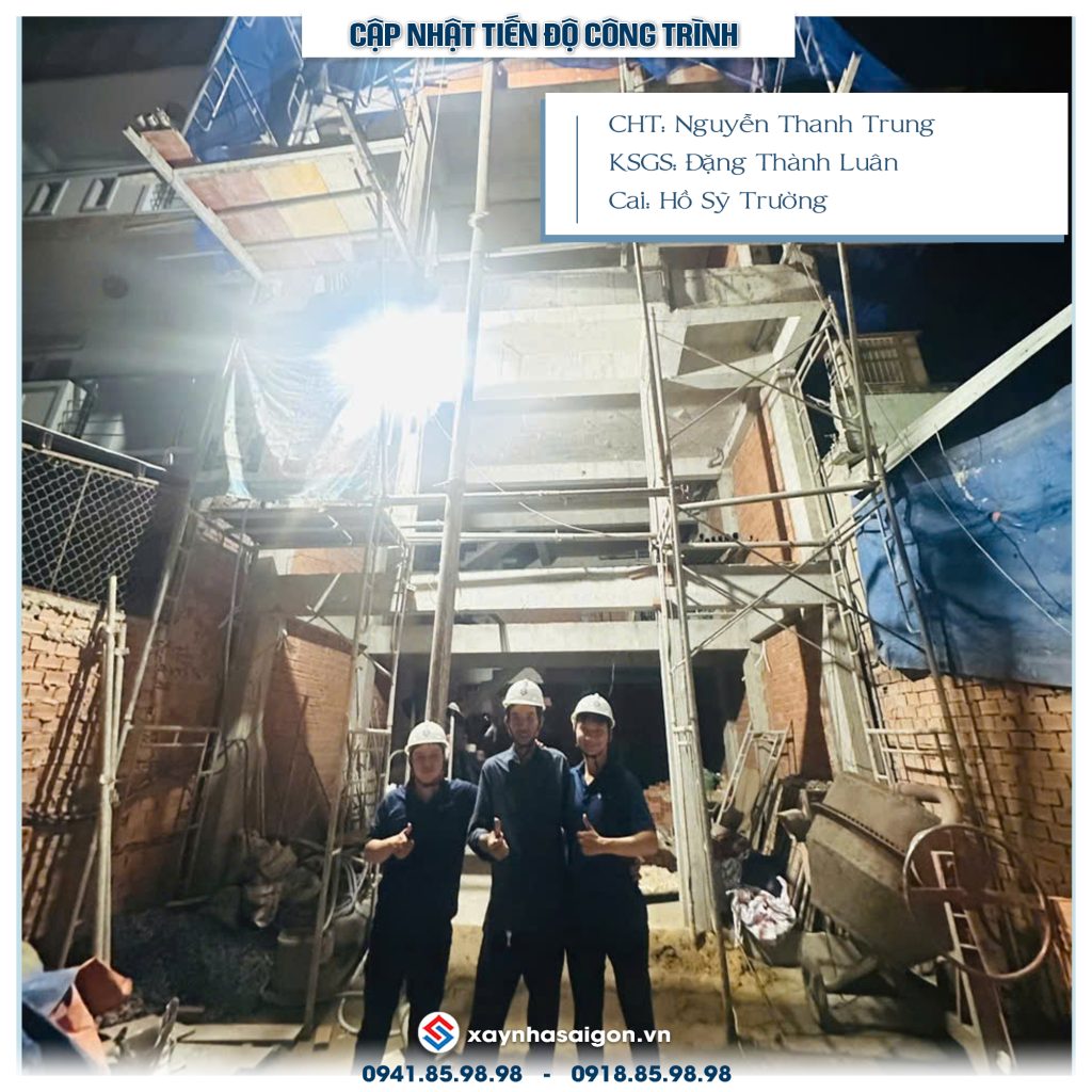 Đội ngũ Song Phát nghiệm thu thép sàn, giám sát quá trình đổ bê tông.