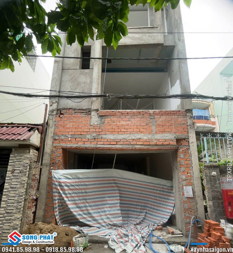 Mặt tiền công trình chị Phượng ngày 01/06.