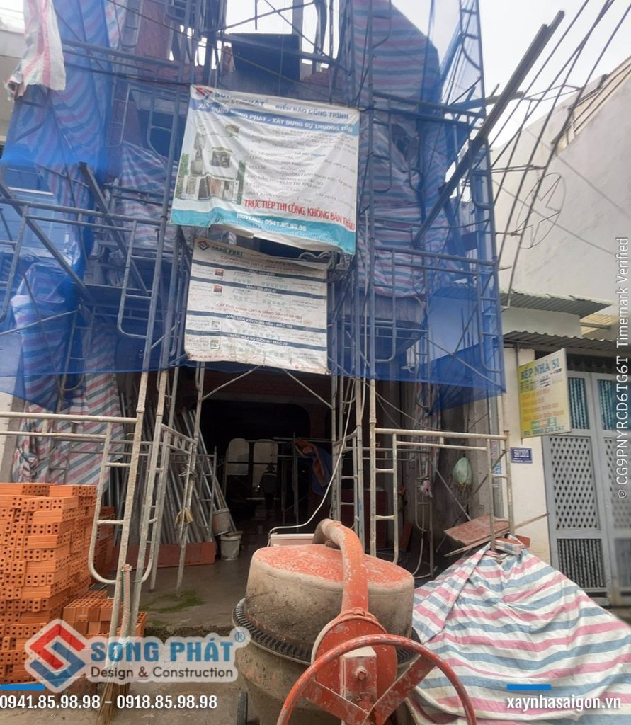 Mặt tiền công trình chị Sen ngày 03/06.