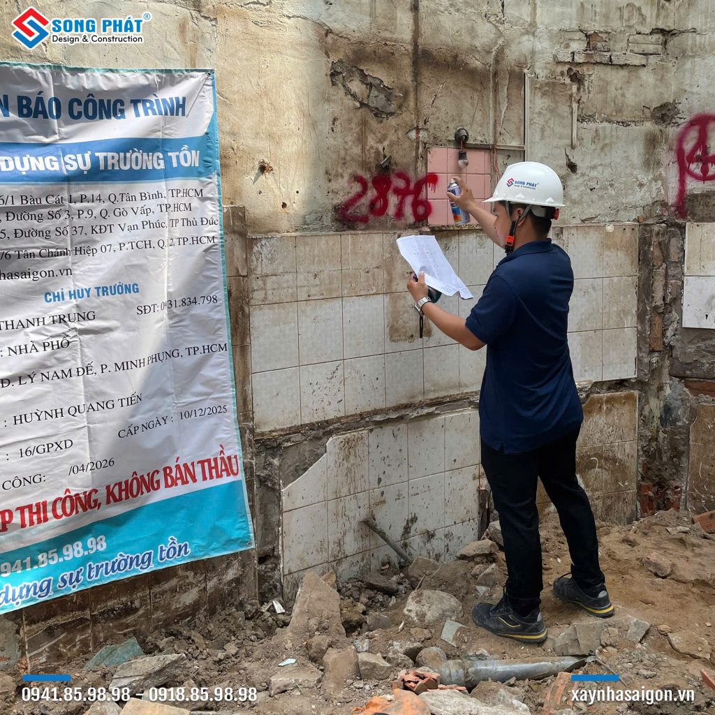 12/04 Tiến hành định vị công trình